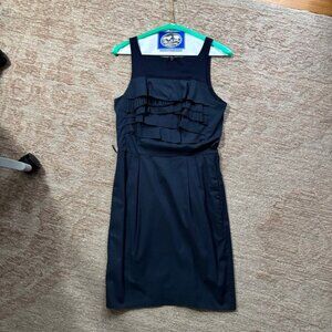 BCBG MaxAzria Navy Blue Ruffle Dress